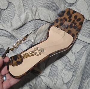 Leopard Print Clear Strap Women’s Sandal